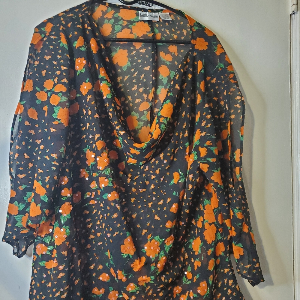 Stunning  Sheer Floral Blouse